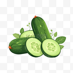 卡通蔬菜黄瓜手绘