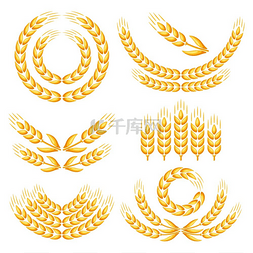 农学图片_与小麦的设计元素。