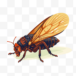 夏季扁平卡通风侧面蜜蜂