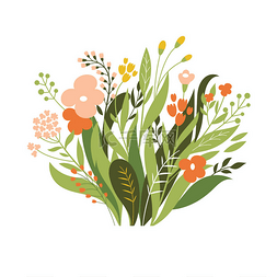 卡通花卉插图图片_美丽的花卉插图