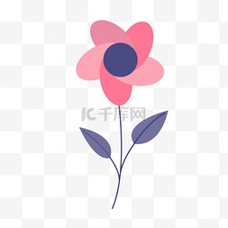粉色椭圆花瓣可爱春天花朵