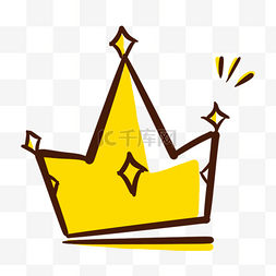 黄色简单装饰图片_黄色简单宝石线稿皇冠