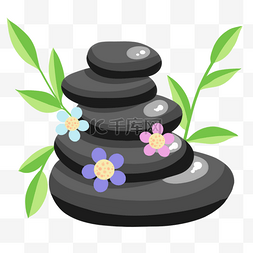 合众设计logo图片_按摩石头水疗石卡通简单风格黑色