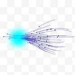 三维光纤抽象光效蓝色线条