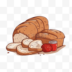 面包扁平插画手绘免抠元素
