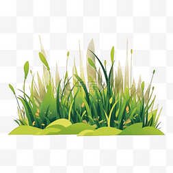 扁平设计卡通元素草丛