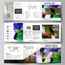 文件夹广告设计图片_三折方形设计小册子的业务模板。