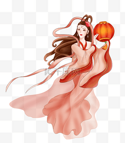 嫦娥美女图片_中秋节日美女嫦娥手拿灯笼