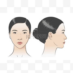 亚洲韩国女性肖像的三维角度。矢