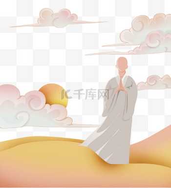 僧人化缘图片-僧人化缘素材-僧人化缘模板图片下载-千库网
