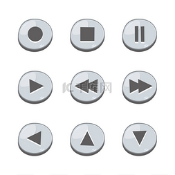 游戏菜单按钮图片_图标按钮设置主题矢量艺术插画。