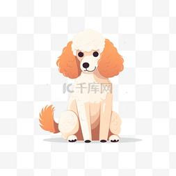台湾犬可爱卡通手绘免扣动物扁平