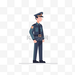 警务人员图片_卡通手绘职业人物警务人员