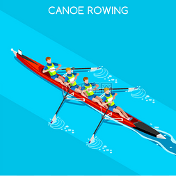 运动3d插图图片_奥运会皮划艇划艇没有考克斯温四