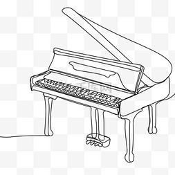 极简线条音乐图片_艺术线条画乐器钢琴