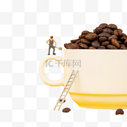 创意图片_咖啡豆创意微缩