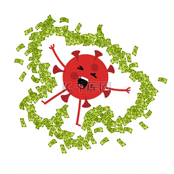 红色的新冠病毒图片_冠状病毒冲击经济新冠肺炎大流行