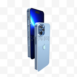 3D立体蓝色iPhone14promax