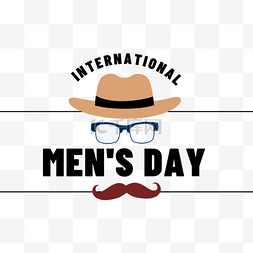 男士领带帽子图片_国际男人节帽子胡子边框