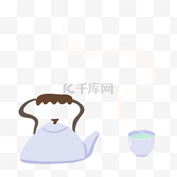 茶具图片_灰色茶壶茶杯