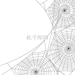 蜘蛛网剪影万圣节背景。