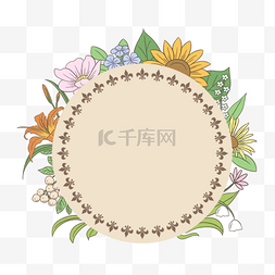 书写的文字图片_标签花卉复古花朵