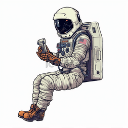 宇航员太空手绘图片_宇宙太空宇航员元素