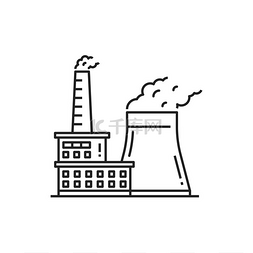 辐射植物图片_发电厂或发电厂、带辐射的工业塔