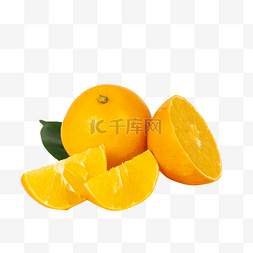 橙子鲜橙绿色水果