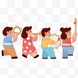吹喇叭的猫图片_六一儿童节学生儿童乐队演奏