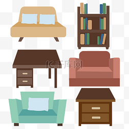 家具沙发和书架