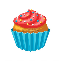 程式化的蛋糕的插图。