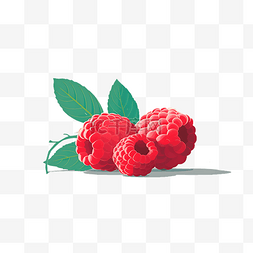 树莓素材图片_卡通粉色树莓覆盆子手绘元素