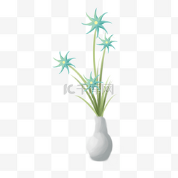 卡通室内装饰品图片_室内植物盆栽瓶子里的小花朵