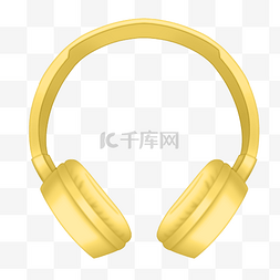 黄色耳麦耳机