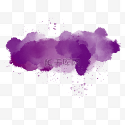 浪漫背景紫色水彩纹理质感墨迹