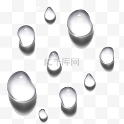 透明元素图图片_仿真立体水滴水珠套图