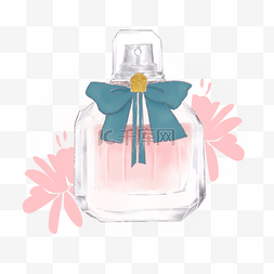 粉色玻璃瓶子图片_水彩玻璃香水瓶