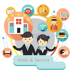 酒店酒店图标图片_酒店住宿设施服务图标标题