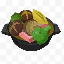 素食主义卡通图片_素食主义沙拉素菜食物砂锅菜