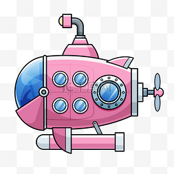 海洋科技鲸鱼图片_潜水艇卡通粉色