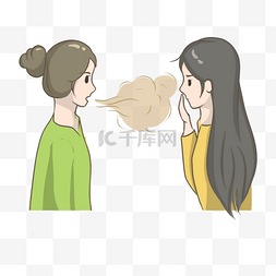 简笔画小女孩图片_人物对话口气气味卡通