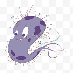 紫色卡通可爱细菌微生物