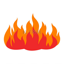 火的表情符号图片_火灾的风格化插图用于设计或装饰