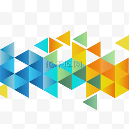 抽象几何三角形形状边框蓝黄色