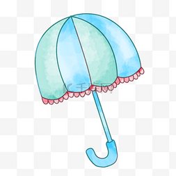 雨伞伞蓝色绿色创意可爱
