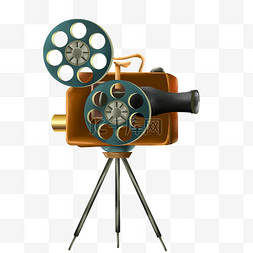 3d电影元素图片_3DC4D立体复古电影播放机