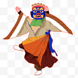 跳神图片_春节少数民族藏族跳舞跳大神过年