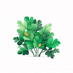 扁平风植物素材图片_扁平风植物花草卡通手绘元素