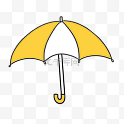 卡通雨伞黄色图片_春雨中可爱黄色雨伞